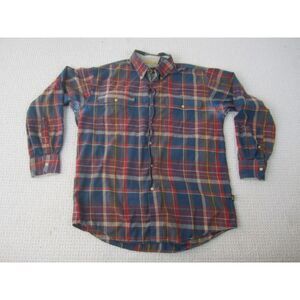 National Geographic Shirt‎ Mens Medium Blue Red Travel Collection Long Sleeve